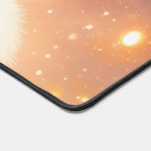 Whimsical Fluffy Duckling Santa Hat Holiday Snow デスクマット (コーナー)