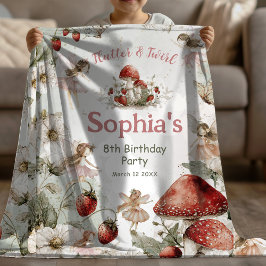 whimsical flutter and twirl fairies birthday  フリースブランケット