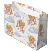 Whimsical Flying Cupids in Blue Sky Fantasy ラージペーパーバッグ (裏面アングル)