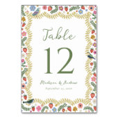 Whimsical Folk Art Floral Wedding テーブルナンバー (裏面)