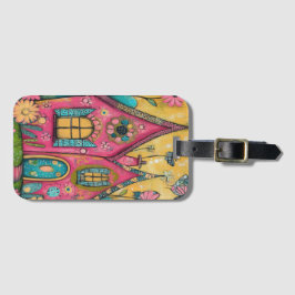 Whimsical Folk Art Houses ラゲッジタグ