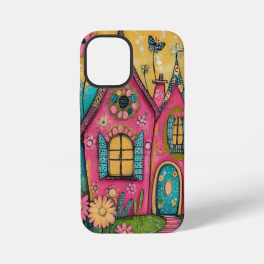 Whimsical Folk Art Houses iPhoneケース (裏面)