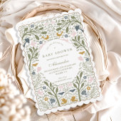 Whimsical Forest Folk Baby Shower 招待状