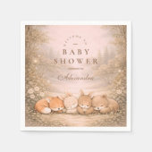 Whimsical Forest Friends Baby Shower スタンダードカクテルナプキン (正面)