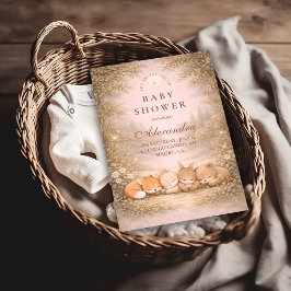 Whimsical Forest Friends Baby Shower 招待状