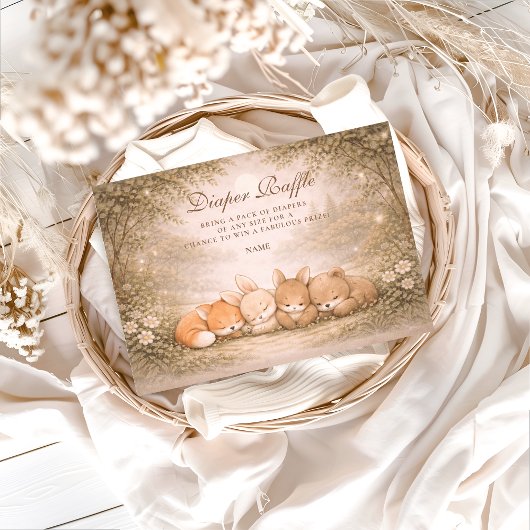 Whimsical Forest Friends Diapper Raffle エンクロージャーカード