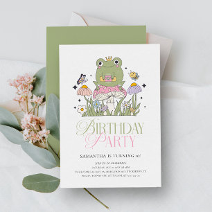 whimsical forest frog girl 誕生日 招待状