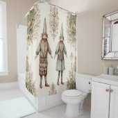 Whimsical Forest Gnomes & Botanical (1) シャワーカーテン (インサイチュ)