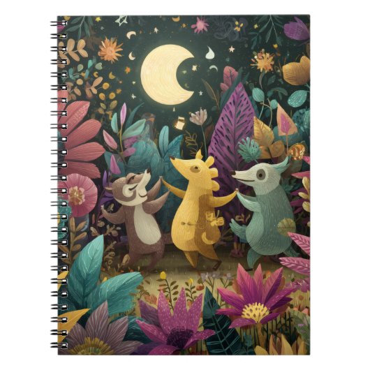 Whimsical Forest Moon Dance Notebook ノートブック (正面)