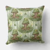 Whimsical Forest Mushroom Fairy House Pattern クッション (裏面)