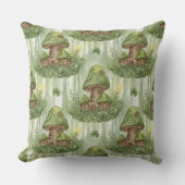 Whimsical Forest Mushroom Fairy House Pattern クッション (正面)