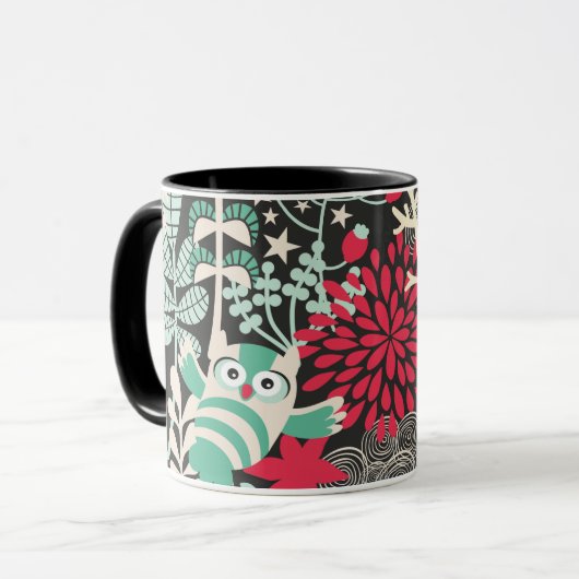 Whimsical Forest Owl マグカップ (正面左)