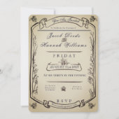 whimsical forest vintage style wedding invitation 招待状 (正面)