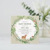  whimsical forest wreath baby shower 招待状 (スタンド正面)