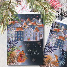 Whimsical Fox Greetings from the Nordic Village シーズンカード