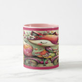 Whimsical Fox on Bicycle Floral Magic Mug マグカップ (中央)