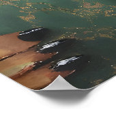 Whimsical Fox Reading Book Art Print ポスター (角)