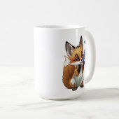 Whimsical Fox with a Feather コーヒーマグカップ (正面右)