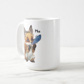 Whimsical Fox with a Feather コーヒーマグカップ (正面左)