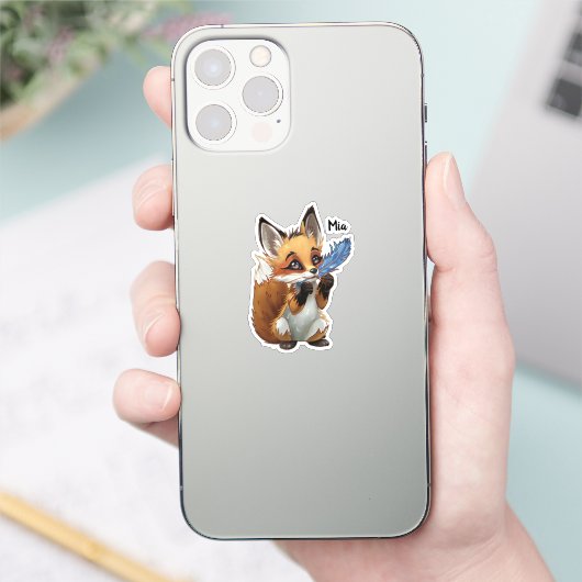 Whimsical Fox with a Feather シール (スマートフォン)