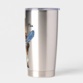 Whimsical Fox with a Feather 保温保冷タンブラー (左面)