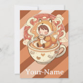  Whimsical Fox's Cozy Read Greeting Card シーズンカード (裏面)