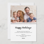 Whimsical Frame and Bow | Photo Happy Holidays シーズンカード (裏面)