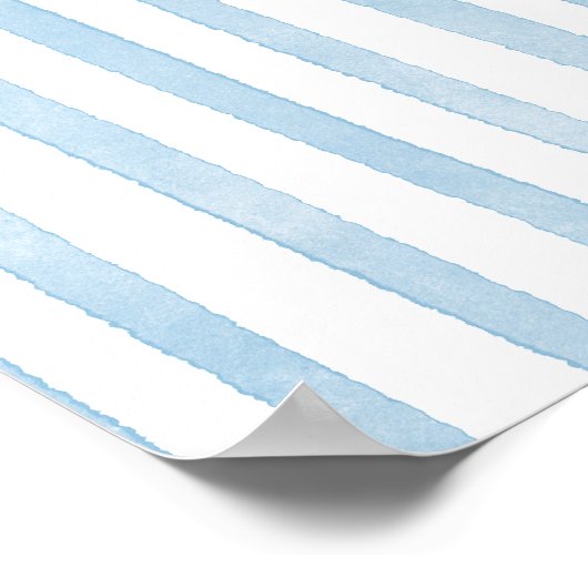 Whimsical Frame Blue Stripes Wedding Welcome Sign ポスター (角)