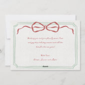 Whimsical Frame Holiday Bow Family Photo Card シーズンカード (裏面)