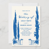 Whimsical French Blue Garden Pastoral Wedding  招待状 (正面)