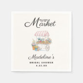 Whimsical Fresh Off The Market Bridal Shower  スタンダードカクテルナプキン (正面)