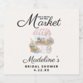 Whimsical Fresh Off The Market Bridal Shower  スパークリングワインラベル (シングルラベル)