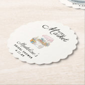 Whimsical Fresh Off The Market Bridal Shower  ペーパーコースター (アングル)