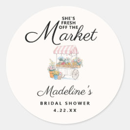 Whimsical Fresh Off The Market Bridal Shower  ラウンドシール