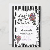 Whimsical Fresh Off The Market Bridal Shower  招待状 (正面)