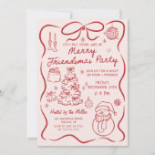 Whimsical Friendsmas Christmas Party Invitation 招待状 (正面)