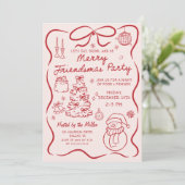 Whimsical Friendsmas Christmas Party Invitation 招待状 (スタンド正面)