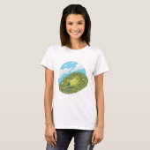 Whimsical Frog Chilling On The Hill Illustration Tシャツ (正面フル)
