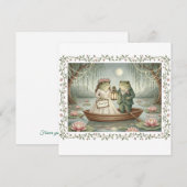 Whimsical Frog Couple Wedding Thank You Card サンキューカード (正面/裏面)