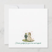 Whimsical Frog Couple Wedding Thank You Card サンキューカード (裏面)