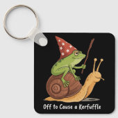 Whimsical Frog Wizard Off to Cause A Kerfuffle  キーホルダー (正面)