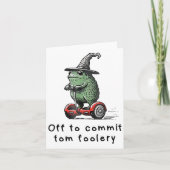 Whimsical Frog Wizard Off To Commit Tom Foolery Fr カード (正面)