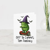 Whimsical Frog Wizard Off To Commit Tom Foolery Fr カード (正面)
