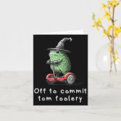 Whimsical Frog Wizard Off To Commit Tom Foolery Fr カード (黄色い花)
