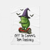 Whimsical Frog Wizard Off To Commit Tom Foolery Fr フリースブランケット (正面)