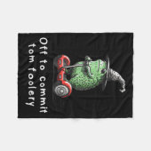 Whimsical Frog Wizard Off To Commit Tom Foolery Fr フリースブランケット (正面(横))