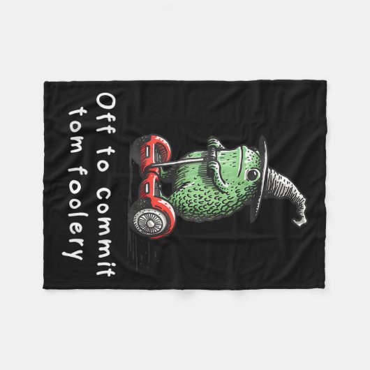 Whimsical Frog Wizard Off To Commit Tom Foolery Fr フリースブランケット (正面(横))