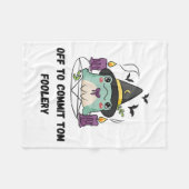 Whimsical Frog Wizard Off To Commit Tom Foolery Fr フリースブランケット (正面(横))