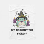 Whimsical Frog Wizard Off To Commit Tom Foolery Fr フリースブランケット (正面)