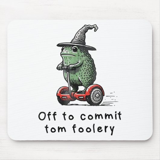Whimsical Frog Wizard Off To Commit Tom Foolery Fr マウスパッド (正面)